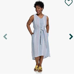 Women’s Christopher & Banks Stripe Linen Blend Sleeveless Dress